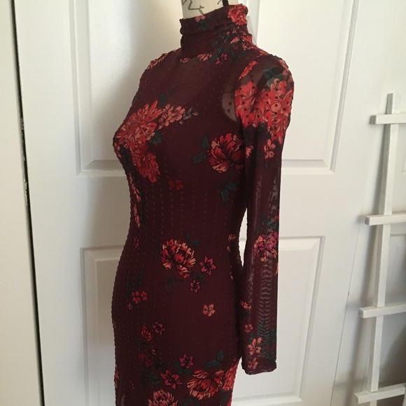NWT! Price Drop! Floral Print-Dot Mesh Dress w/ Mask! - Picture 8 of 14